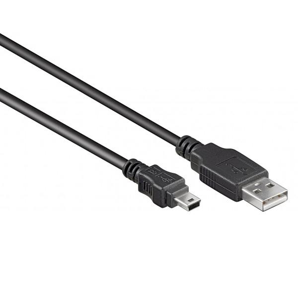 Rentmeester Somber tiener Mini USB naar USB A - Kabel - 2.0 - 2 meter - Ganymedes