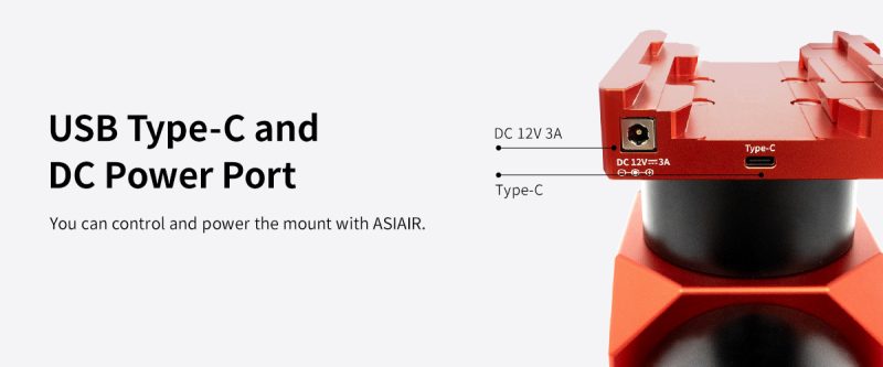 ZWO AM5 harmonic equatorial mount USB-Type-C-and-DC-Pow