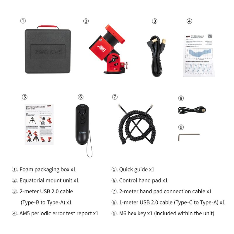 ZWO AM5 harmonic equatorial mount in-the-box